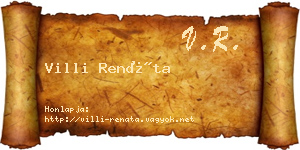 Villi Renáta névjegykártya