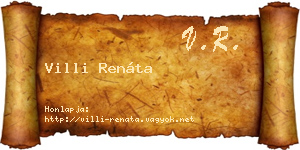 Villi Renáta névjegykártya